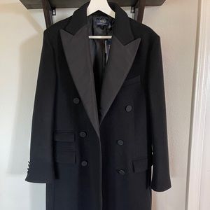 Polo Ralph Lauren Black Luxe Melton Tuxedo Coat